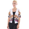 Cardigan Corgi face Cropped Button Cardigan View1