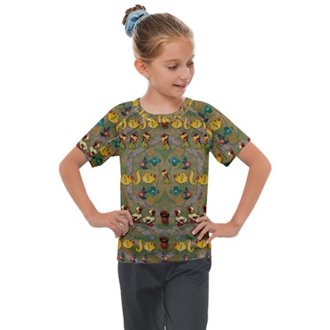 Fishes Admires All Freedom In The World And Feelings Of Security Kids  Mesh Piece Tee by pepitasart