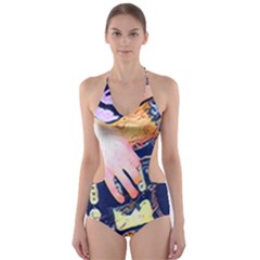 Stevie Ray Guitar  Cut-out One Piece Swimsuit by StarvingArtisan