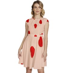 Valentine Day Pattern Logo Heart Cap Sleeve High Waist Dress by artworkshop