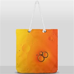 Wallpaper Liquid Bubbles Macro Orange Bright Full Print Rope Handle Tote (large) by artworkshop