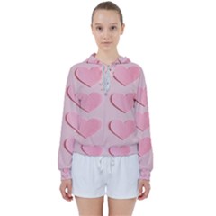 Valentine Day Heart Pattern Pink Women s Tie Up Sweat by artworkshop