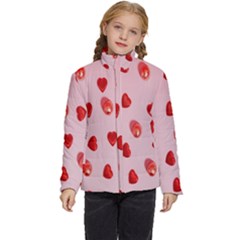 Valentine Day Heart Pattern Kids  Puffer Bubble Jacket Coat by artworkshop
