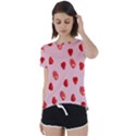 Valentine Day Heart Pattern Short Sleeve Open Back Tee View1