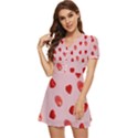 Valentine Day Heart Pattern V-Neck High Waist Chiffon Mini Dress View2