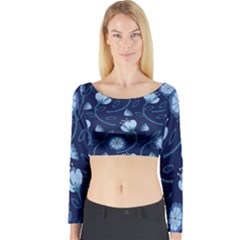Flower Long Sleeve Crop Top by zappwaits