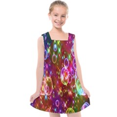 Rainbow Spectrum Bubbles Kids  Cross Back Dress by artworkshop