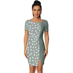 Pattern Seamless Stars Clouds Fitted Knot Split End Bodycon Dress