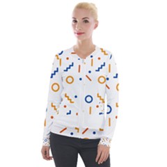 Abstract Dots And Line Pattern T- Shirt Abstract Dots And Line Pattern 4 Velvet Zip Up Jacket