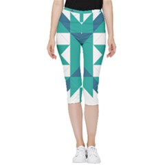 Abstract Pattern T- Shirt Hourglass Pattern Inside Out Lightweight Velour Capri Leggings 