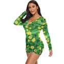 Flower Plant Spring Long Sleeve Boyleg Swimsuit View2