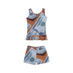 Money Pattern Kids  Boyleg Swimsuit by artworkshop