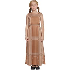Person Stands By Tall Orange Wall And Looks- Up Kids  Satin Sleeveless Maxi Dress by artworkshop