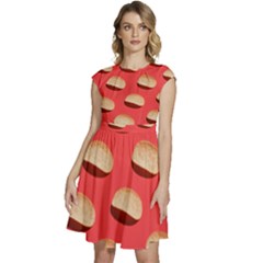 Stackable Chips In Lines Cap Sleeve High Waist Dress by artworkshop