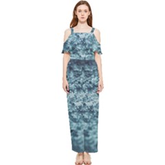 Texture Reef Pattern Draped Sleeveless Chiffon Jumpsuit