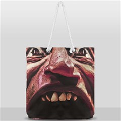 Scary Man Closeup Portrait Illustration Full Print Rope Handle Tote (large) by dflcprintsclothing