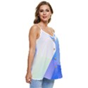 Abstract T- Shirt Blue Abstract Chess Cell Pattern Minimalism T- Shirt Casual Spaghetti Strap Chiffon Top View3