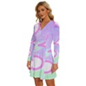 Abstract T- Shirt Cool Abstract Pattern Design 2 Long Sleeve Deep V Mini Dress  View2
