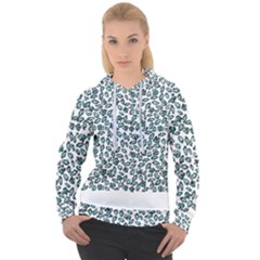 Art T- Shirt Bunnies And Carrots Pattern In Easter Blues T- Shirt Women s Overhead Hoodie