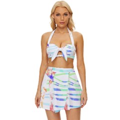Camel Art T- Shirtcamel T- Shirt Vintage Style Bikini Top And Skirt Set  by maxcute
