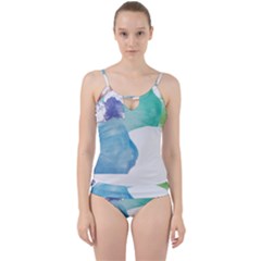 Colourful Pattern T- Shirt Colourful Watercolor Rainbow Bubbles T- Shirt Cut Out Top Tankini Set by maxcute