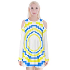 Easter Eggs T- Shirt Easter Eggs Pattern T- Shirt Velvet Long Sleeve Shoulder Cutout Dress
