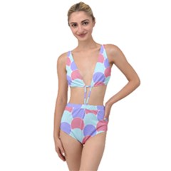 Fish Scale Pattern T- Shirtvery Peri Fish Scale Pattern T- Shirt Tied Up Two Piece Swimsuit