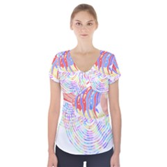 Fishing Gift T- Shirtfish T- Shirt (2) Short Sleeve Front Detail Top