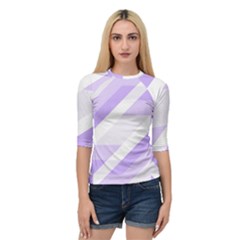 Geometric Abstract Art T- Shirt Purple Mountains Pattern Quarter Sleeve Raglan Tee