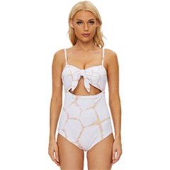 Giraffe T- Shirt Giraffe Spots T- Shirt Knot Front One-piece Swimsuit by maxcute