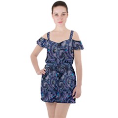 Dweeb Design Ruffle Cut Out Chiffon Playsuit by MRNStudios
