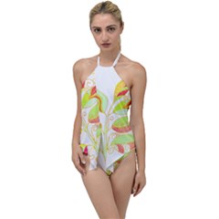 Leaves Design T- Shirtleaves T- Shirt Go With The Flow One Piece Swimsuit by maxcute