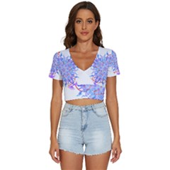Mandala T- Shirt Fluid Water Mandala T- Shirt V-neck Crop Top by maxcute