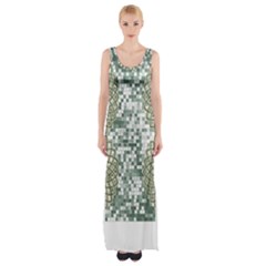 Mandala T- Shirt Green Mandala Lotus Flower Of Life Sacred Geometry Pattern Print T- Shirt Thigh Split Maxi Dress by maxcute