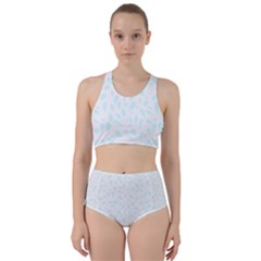 Nature Pattern T- Shirt Minimalist Leaf Line Art Illustration As A Seamless Surface Pattern Design ( Racer Back Bikini Set