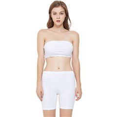 Nature Pattern T- Shirt Minimalist Leaf Line Art Illustration As A Seamless Surface Pattern Design 5 Stretch Shorts And Tube Top Set by maxcute