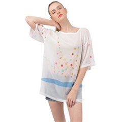 Origami Crane T- Shirt Flying Origami Carne T- Shirt Oversized Chiffon Top by maxcute