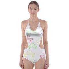 Pattern Design Colored Car Boys Gi T- Shirt Colored Car Pattern Design For Boys And Girls T- Shirt Cut-out One Piece Swimsuit by maxcute