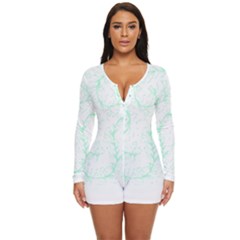 Pattern T- Shirt Lacy Leaves T- Shirt Long Sleeve Boyleg Swimsuit by maxcute