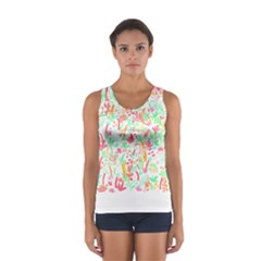 Pattern T- Shirtthe Watercolor Jungle Pattern 1 T- Shirt Sport Tank Top  by maxcute