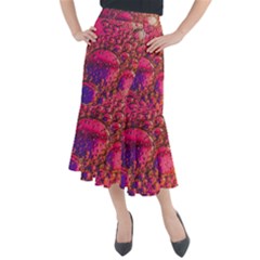 Colorful Bubbles Abstract Art Midi Mermaid Skirt