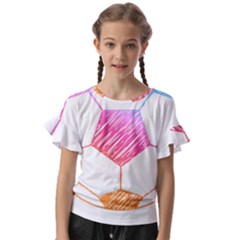 Soccer Gift T- Shirt Soccer Football T- Shirt Kids  Cut Out Flutter Sleeves