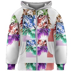 Tiger Face T- Shirttiger T- Shirt (2) Kids  Zipper Hoodie Without Drawstring by maxcute