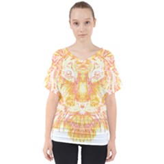 Tiger Face T- Shirttiger T- Shirt (3) V-neck Dolman Drape Top by maxcute