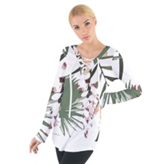 Tropical T- Shirt Tropical Graceful Cauliflory T- Shirt Tie Up Tee