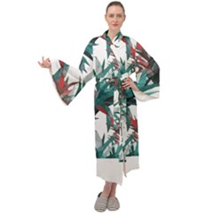 Tropical T- Shirt Tropical Modern Watercraft T- Shirt Maxi Velour Kimono