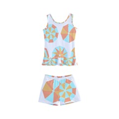 Umbrella T- Shirt Summer Vacation  Umbrella Pattern (sand) T- Shirt Kids  Boyleg Swimsuit by maxcute
