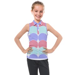 Very Peri T- Shirtvery Peri Geometric Circles T- Shirt Kids  Sleeveless Polo Tee
