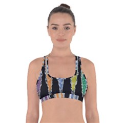 Pencil Colorfull Pattern Cross Back Sports Bra