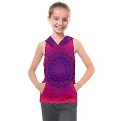 Geometric Pattern Line Art Kaleidoscope Symmetry Kids  Sleeveless Hoodie by Jancukart